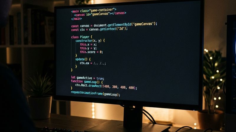 Screen showing html5 programming codes